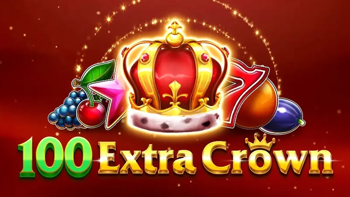 Interface do jogo de slot 100 Extra Crown com símbolos de frutas e coroas