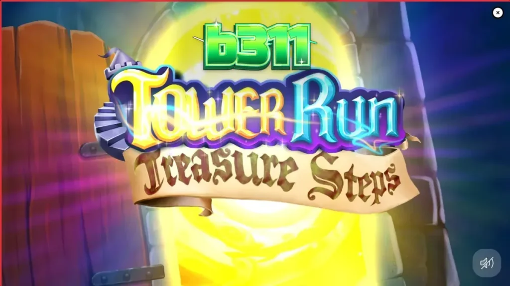 Interface do slot Tower Run Treasure Steps com o aventureiro Bob escalando a torre